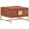 vidaXL Coffee Table Honey brown Solid acacia wood, iron 26.4x26.4x17.7 in