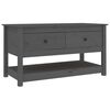 vidaXL Coffee Table Gray Solid pine wood 40 in x 19 in x 22 in