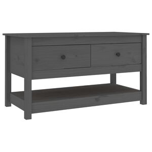 vidaXL Coffee Table Gray Solid pine wood 40 in x 19 in x 22 in