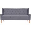 vidaXL Sofa Gray Polyester fabric and wood Large Seats Lots Sofa