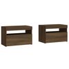 vidaXL Bedside Cabinet Set of 2 Brown Oak Engineered wood