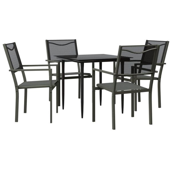 vidaXL Garden Dining Set Black, Anthracite