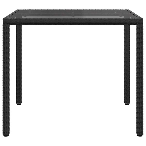 vidaXL Garden Dining Table Black 35.4" x 35.4" x 29.5" Poly rattan