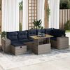vidaXL 8 Piece Patio Sofa Set with Cushions Brown Poly Rattan Acacia
