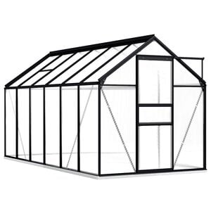 vidaXL Greenhouse Anthracite and Transparent Aluminum, Polycarbonate Large