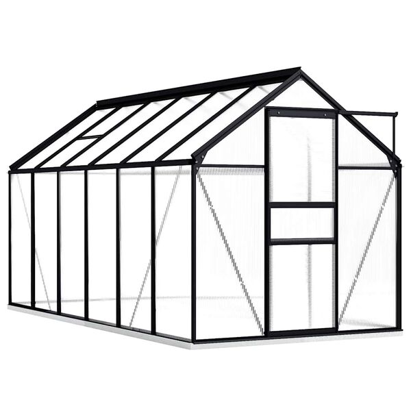 vidaXL Greenhouse Anthracite and Transparent Aluminum, Polycarbonate Large