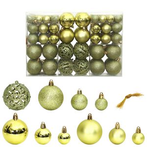 vidaXL Christmas Bauble Set of 100 Light green Polystyrene