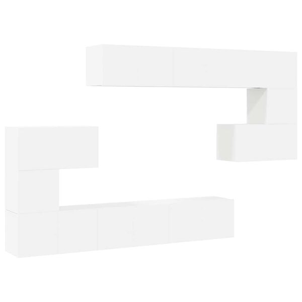 vidaXL 10 Piece TV Stand Set White Engineered Wood