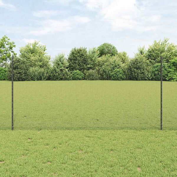 vidaXL Fence and Post Grey 3.94 x 164.04 ft Steel
