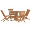 vidaXL Outdoor Dining Set Teak Solid teak wood Medium Foldable