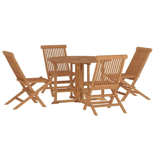 vidaXL Outdoor Dining Set Teak Solid teak wood Medium Foldable