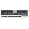 vidaXL 5 Piece Patio Lounge Set with Cushions White Solid Wood Pine