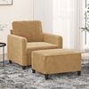 vidaXL Sofa Chair with Footstool Brown 23.6" Velvet