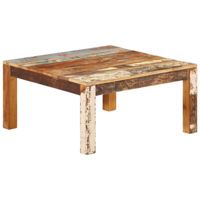 vidaXL Coffee Table 31.5"x31.5"x15.7" Solid Reclaimed Wood