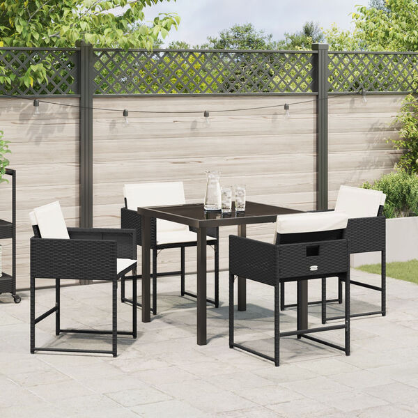 vidaXL Garden Dining Set with Cushion 9 pcs Beige Poly Rattan