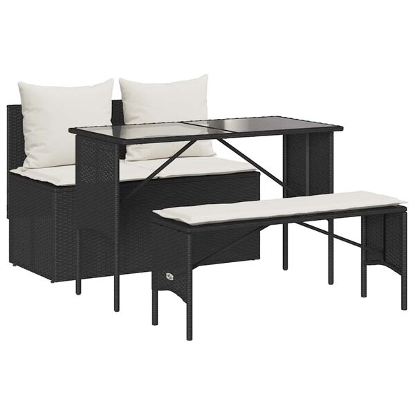vidaXL Garden Dining Set Black