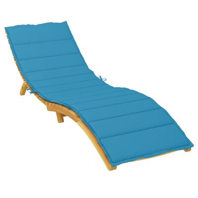 vidaXL Sun Lounger Cushion Blue 78.7"x19.7"x1.2" Fabric