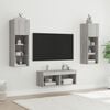 vidaXL 4 Piece TV Wall Stands with LED Lights Gray Sonoma