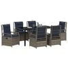 vidaXL Garden Dining Set 7 pcs Gray poly rattan
