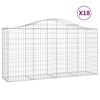 vidaXL Gabion Basket Set of 18 Silver Galvanized Iron