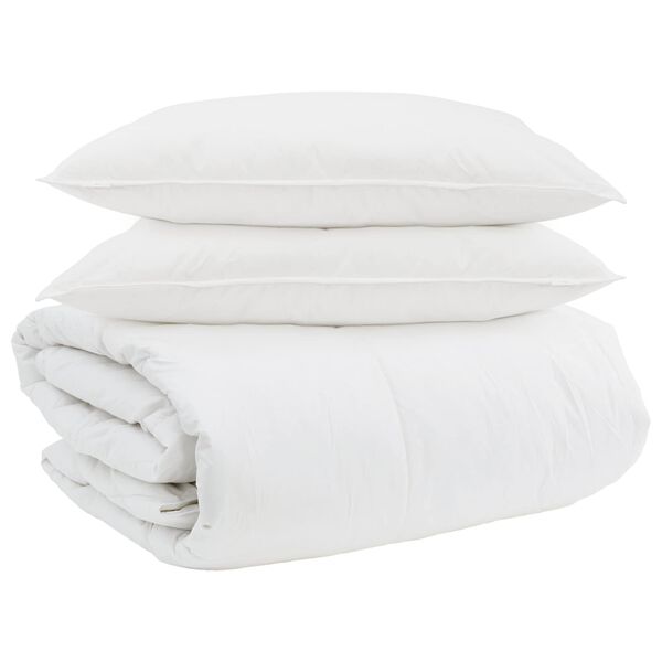vidaXL Duvet Set with Pillow 3 pcs White Down Feather