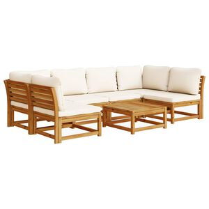 vidaXL Garden Lounge Set Cream white Solid Acacia wood Modular