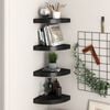 vidaXL Corner Shelf Set of 4 Black Honeycomb MDF, metal Medium