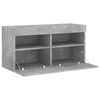 vidaXL TV Wall Stand with LED Lights Concrete Gray 31.5"x11.8"x15.7"