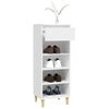 vidaXL Shoe Cabinet White Engineered wood, Solid eucalyptus wood Compact