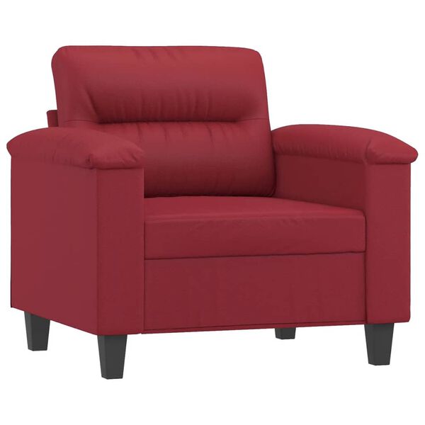 vidaXL Chair Wine Red Faux Leather, Metal, Textilene 23.6 in wide seat