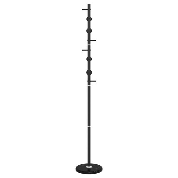 vidaXL Coat Stand Black Powder-coated iron, marble 69.3 in tall Durable