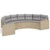 vidaXL Patio Sofa Beige PE rattan, powder-coated steel Large