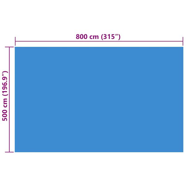 vidaXL Pool Cover Blue Polyethylene 315.0 x 196.9 in