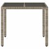 vidaXL Garden Table Grey PE rattan, tempered glass, powder-coated steel