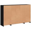vidaXL Sideboard Set of 3 Black Engineered Wood, Glass Medium Storage