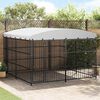 vidaXL Outdoor Dog Kennel with Roof 118.1"x118.1"x82.7"