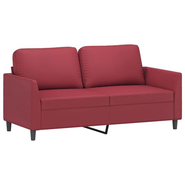 vidaXL Sofa Set Wine Red Faux leather, metal, plywood, foam Medium