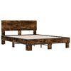 vidaXL Bed Frame Smoked Oak Engineered wood, metal Small Double Durable