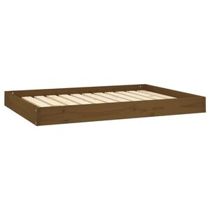vidaXL Dog Bed Honey Brown Solid Pine Wood 40.0 x 29.1 x 3.5 in Durable
