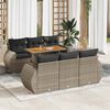vidaXL Garden Sofa Set Gray, Dark Gray PE rattan Large Adjustable Feet