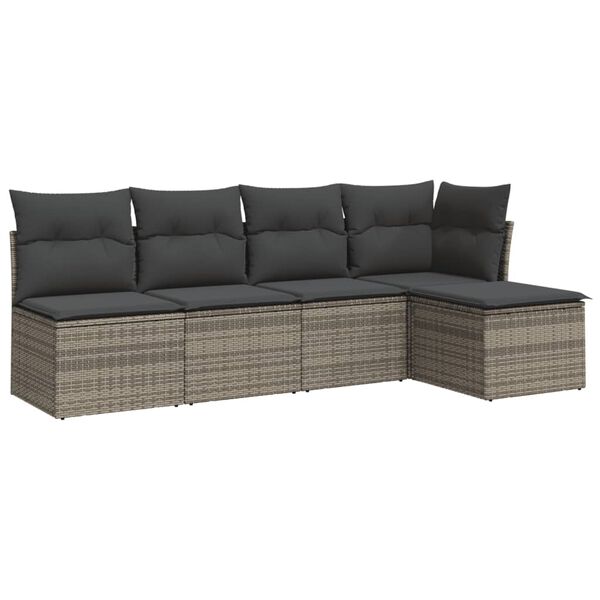 vidaXL Garden Sofa Set Grey, Dark Grey
