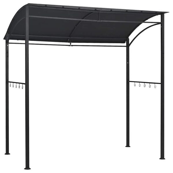 vidaXL BBQ Gazebo Anthracite Steel 84.6x59.1x86.6 in UV-resistant