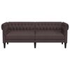 vidaXL Chesterfield Sofa Dark brown Polyester, plywood, solid wood