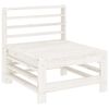 vidaXL Garden Lounge Set White Solid Pine Wood, Plywood Medium Modular