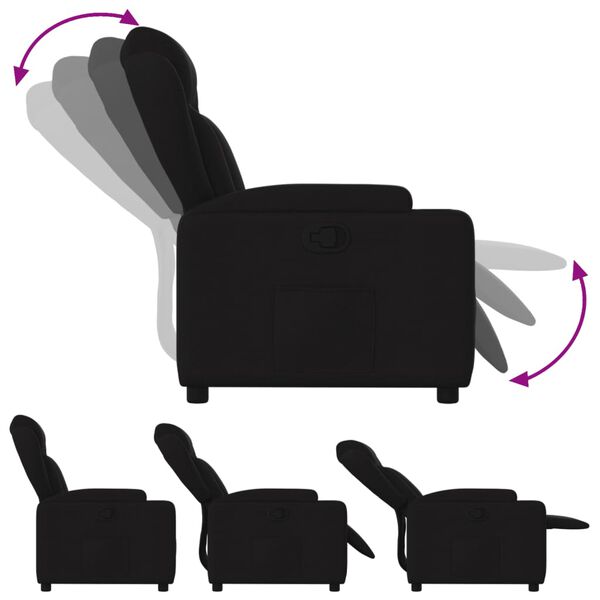 vidaXL Recliner Chair Black Fabric (100% polyester), metal, plywood Medium
