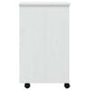 vidaXL Rolling Cabinet White Solid pine wood, engineered wood, plastic