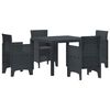 vidaXL Garden Dining Set 5 pcs Anthracite Polt rattan