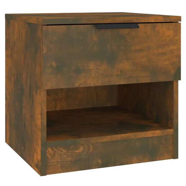 vidaXL Bedside Cabinet Smoked Oak Engineered Wood Regular