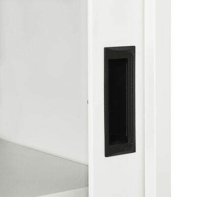 vidaXL Sliding Door Cabinet White 35.4"x15.7"x35.4" Steel