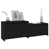 vidaXL TV Cabinet Black Engineered wood Medium TV Cabinet Rectangular